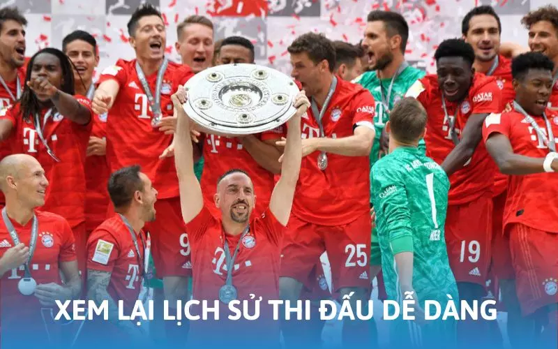 Thành viên xem lại lịch sử thi đấu dễ dàng